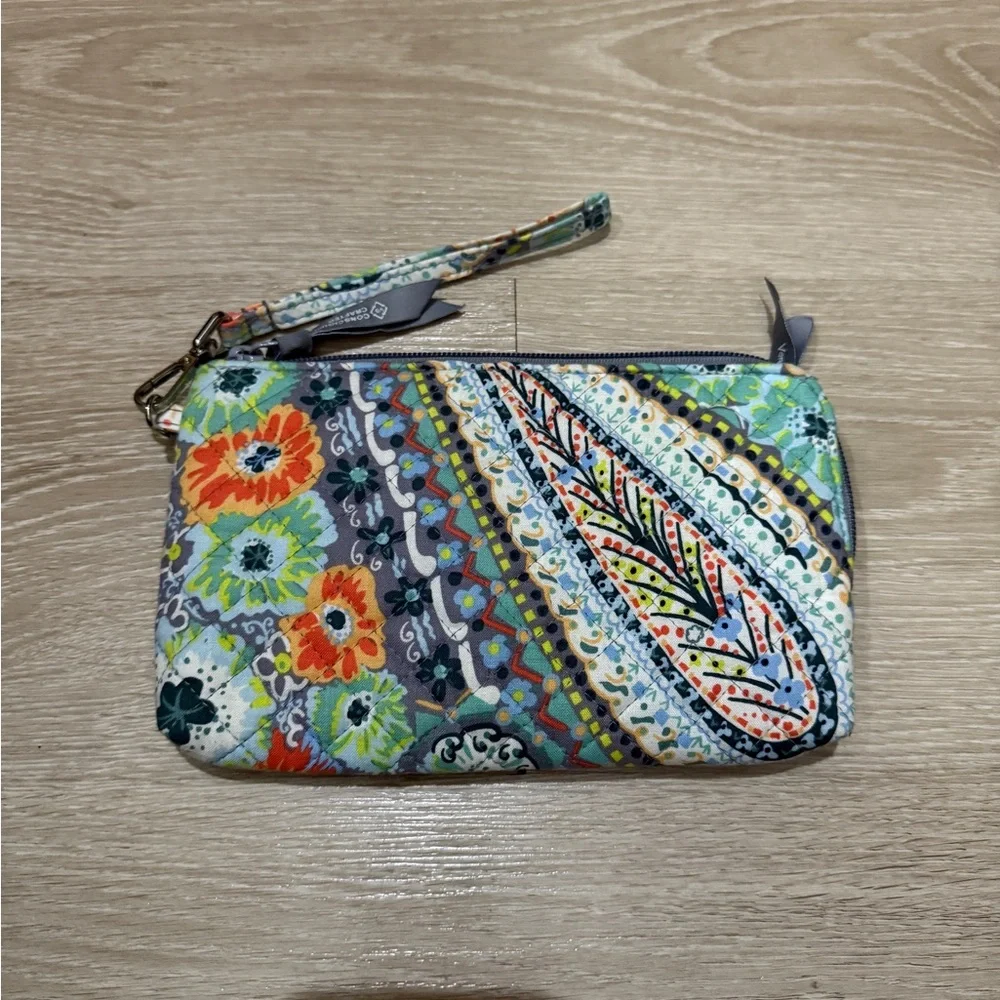 Vera Bradley Floral and Paisley Wristlet Clutch citrus paisley - Picture 1 of 5